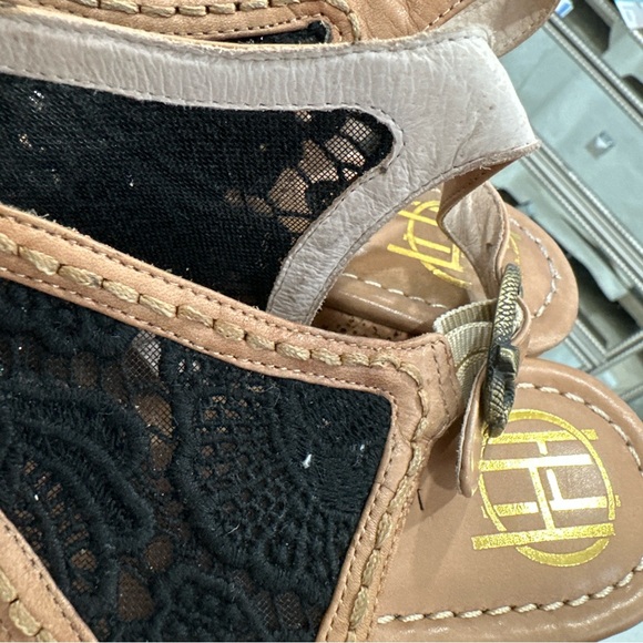 House of Harlow 1960 platform Gladys wedge sandals cork black lace size 40 - Picture 8 of 8